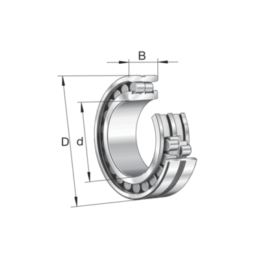 Roulement à rouleaux cylindriques avec cage Deux rangée Série: NN